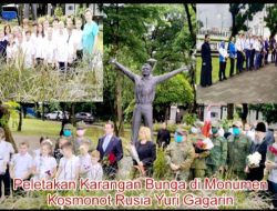 Peletakan Bunga di Monumen Yuri Gagarin Dihadiri PPWI dan Perwakilan Kedubes